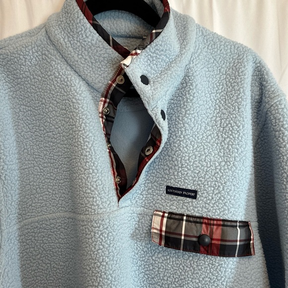 Southern Proper All Prep Pullover Light Blue Snap Button Mock Jacket Mens M - Picture 6 of 12